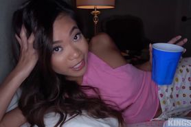 hot sister plays with big cock big brother in pillow fort