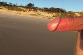 Public erection flasher beach exhibitionist CFNM to fit jogger