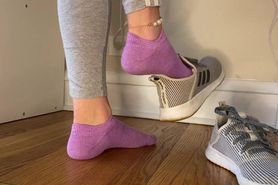 My sneakers and purple socks shoeplay