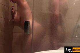 Was caught masturbating in the shower and had to swallow his cum