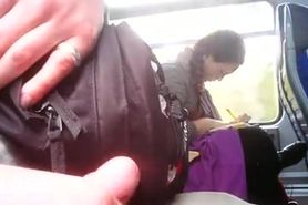 jerking for woman on train