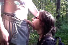 Throatfuck of a classmate, cum inside my mouth Led into the forest for a th