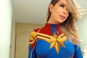 Captain Marvel grew a cock and started jerking it off on webcam