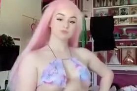 Egirl Shows Off Big Boobs And Ass  Pink Hair  Bikini