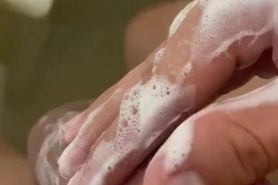 Washing my dick with white soap