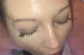 Deepthroat and facial right when she woke up (hmu for the full vid)