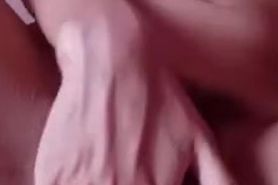 tiny teen with pigtails fucking cumming and rubbing hairy pussy for daddy