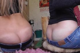 White girl butt crack