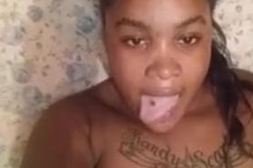 Black freaky girl plays with her pussy