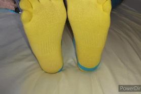 Five toe sock collection. Footjob tickle cum soon. Follow