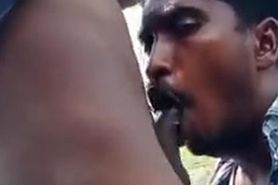 Tamil village guy sucking in forest