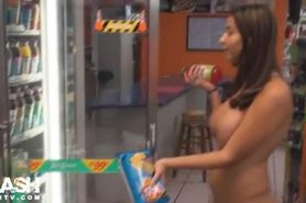 Big Titted Hottie Shopping in a Bodega