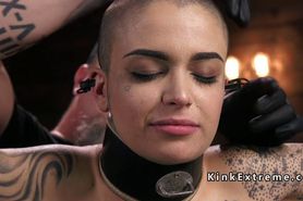 Alt brunette slave suffers extreme bondage