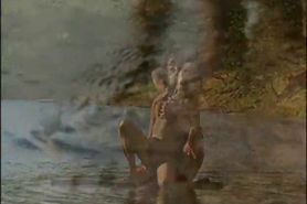 Busty asian fucked in the lake and big facial