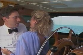 Candy Evans and John Leslie on a boat....