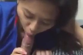 Asian girl cant handle the cum down her throat
