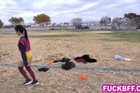 Soccer teens thank their much older coach as a team by sucking and fucking him