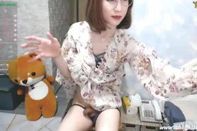 Sexy Abby from China cumming messily on her thighs