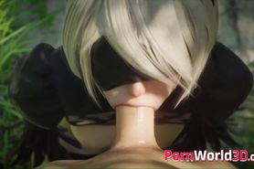 NieR Automata Animation 2B Gets a Big Dick in Her Little Mouth