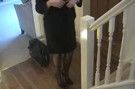 Business Boss With Big Tits In Black Stockings