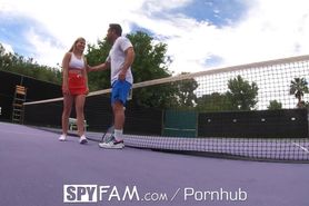 Spyfam Step Bro Gives Step Sister Flirtatious Tennis Lessons