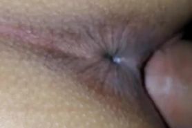 Close Up entering girlfriends creamy pussy