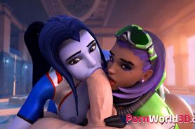 Gentle Widowmaker Gets a Big Dick in Her Little Mouth