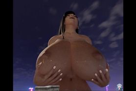[3D Blender Giantess] Giantess Tifa City Breast Expansion & Growth by LaZzA