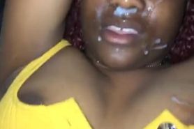 Cum on her face made my cock hard . 2 round shawty