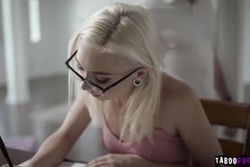 Pervy tutor makes sexy teen Chloe Temple suck his meat