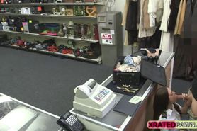 Latina gets what she deserves from the shop owner
