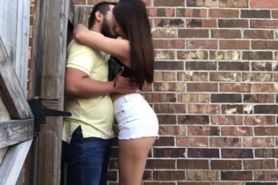 YOUNG ADULTS MAKING OUT, ASS GROPING THAN, WHITE JEANS BIG ASS