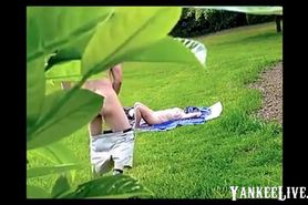 Dickflash - Jerk for nude sunbathing MILF - video 1
