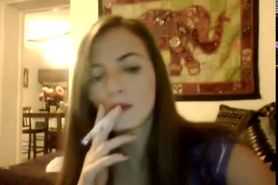smoking long hair girl