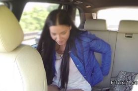 Sex tape with fake taxi driver fucks gal pov in public