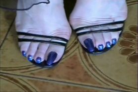 My Naked and in Stockings long blue Toes!!!!!