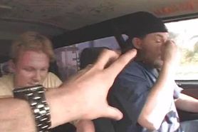 Satisfying a dude in a bang bus