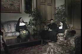 Nuns and a priest: Threesome scene from "Il Confessionale"