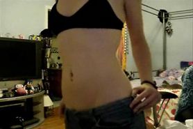 Hot amateur teen emo girl stripping on webcam