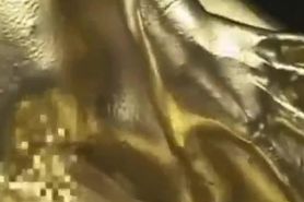gold paint fisting and masturbation