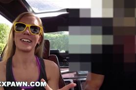 XXX PAWN - Blonde Bimbo Tries To Sell Her Car, Ends Up Selling Herself - video 1