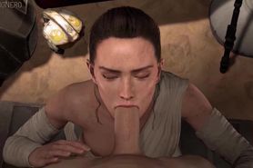 Star Wars: Rey Blowjob 3D Animation