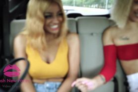 Sexy Ebony Teens Have Some Playtime In Back Of Uber