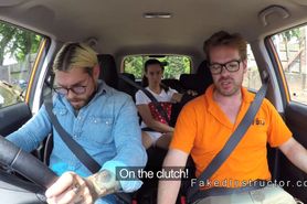Couple fucking in fake driving school