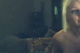 Sexy blondie chatting and stripping on webcam