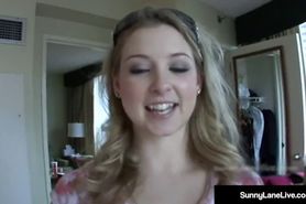 Sex Bomb Sunny Lane Blows A Dick & Rubs Her Juicy Snatch!