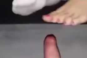 Pink nails cum on toes German Teen Big dick
