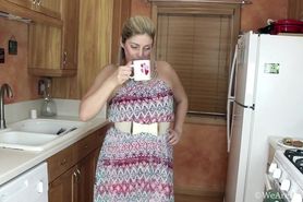 We Are Hairy - Alicia Silver masturbates in her kitchen after tea