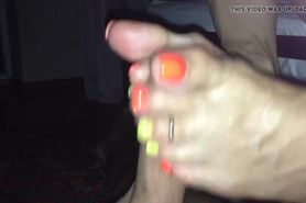 different colors toenails footjob from Anna