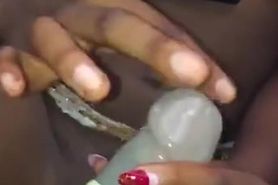 Banging her tight pussy with kiss condoms